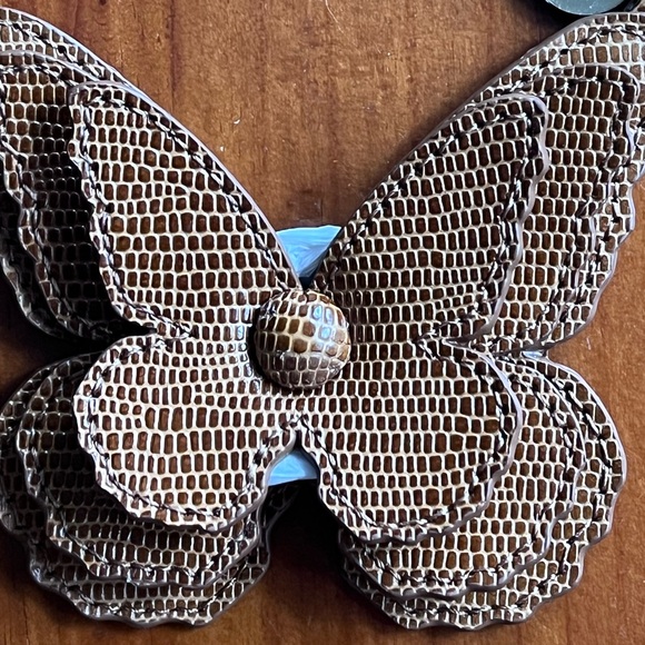 NWT Brahmin 3D Butterfly Tassel TOBACCO ALL OVER LIZARD Purse Charm#3 - Picture 6 of 14